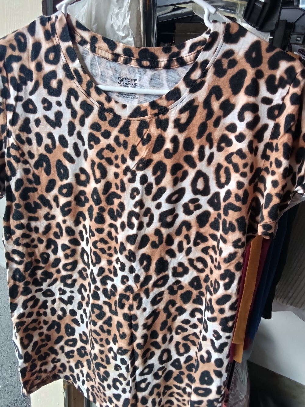 PINK Victoria's Secret  Leopard Print Short Sleeve Tee - Brown/Black